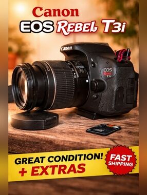 Canon EOS Rebel T3i DLSR Camera w/ Lens & Charger